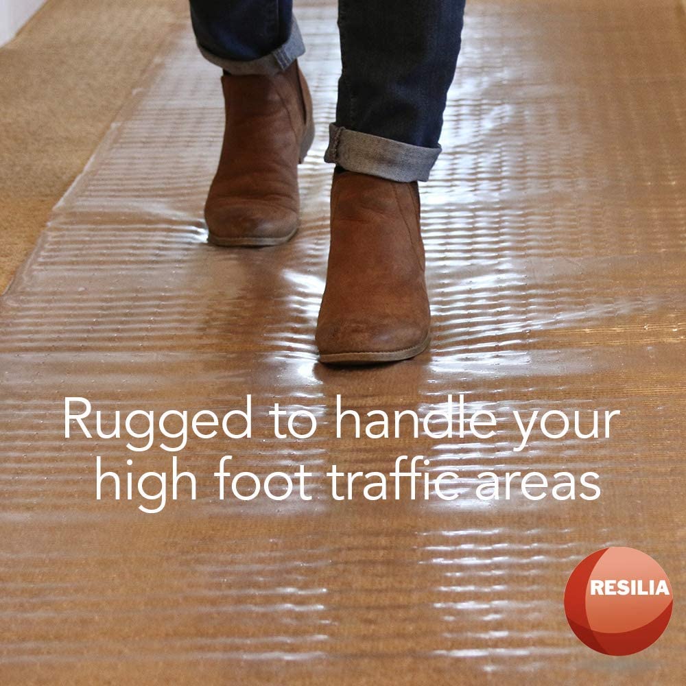 Floor runner on carpet floor with shoes walking across. Rugged to handle your high foot traffic areas