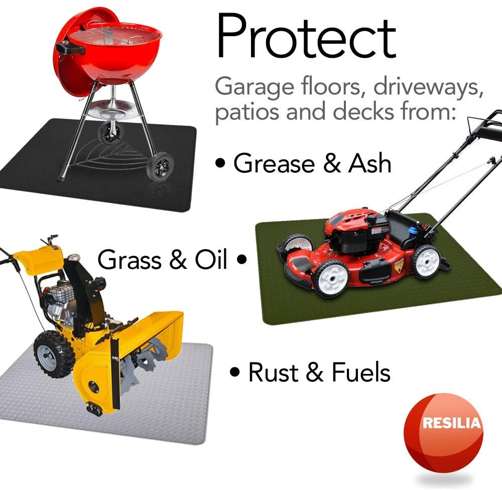 Protect garage floors, driveways, patios and decks from grease, ash, grass, oil, rust and fuels