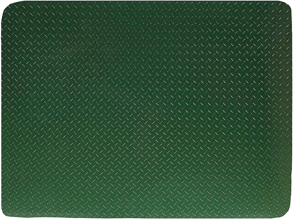 green rectangular grill mat with diamond plate pattern
