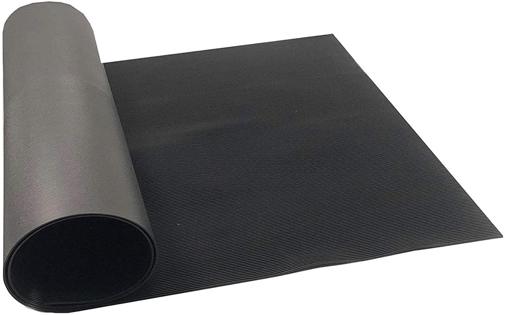 Partially rolled black ribbed v-groove liner for tool boxes