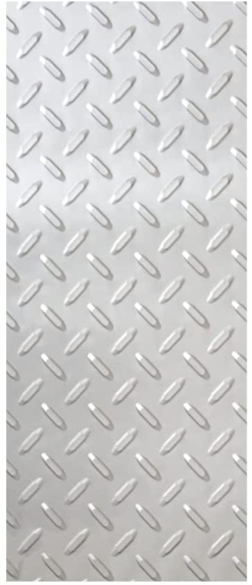 Silver undersink mat with diamond plate pattern