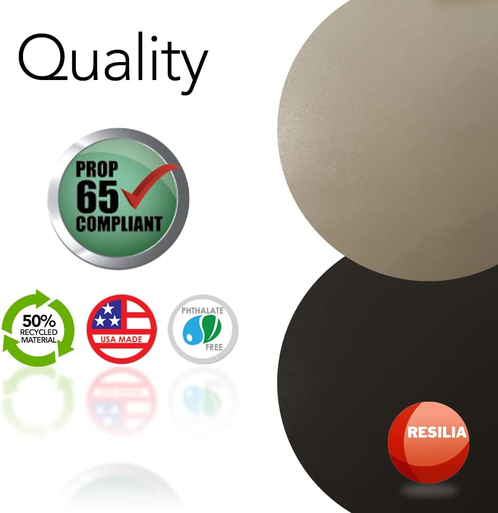 Vinyl material is Prop 65 compliant, made from 50% recycled material, USA made and Phthalate free