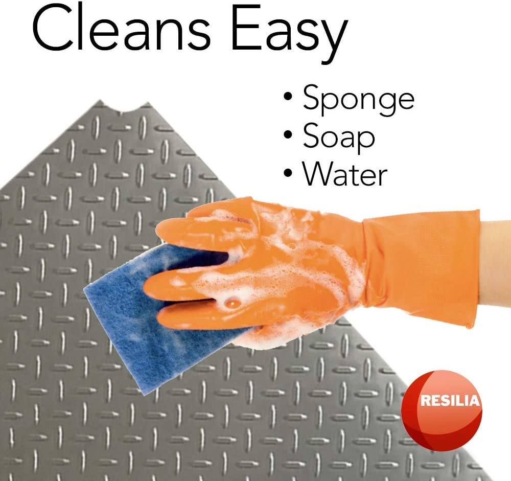 Clean shelf liner easily with sponge, soap and water