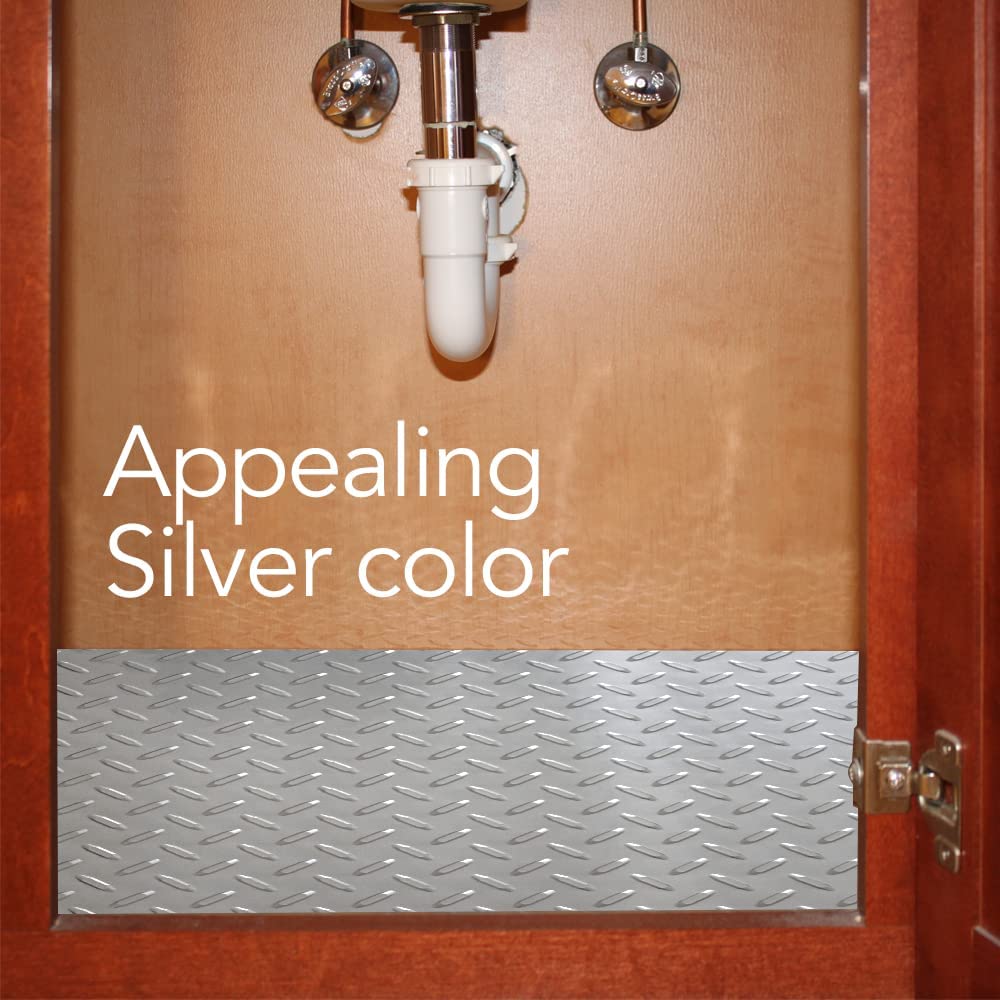 Under sink mat comes in a variety of appealing colors such as silver
