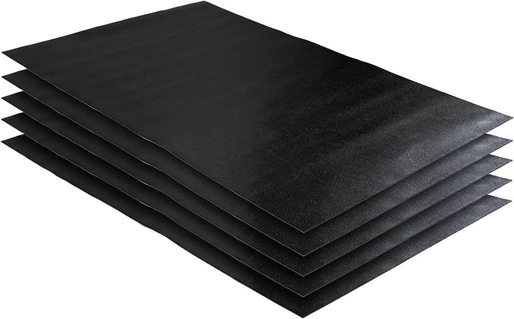 Stack of 5 black wire shelf liners