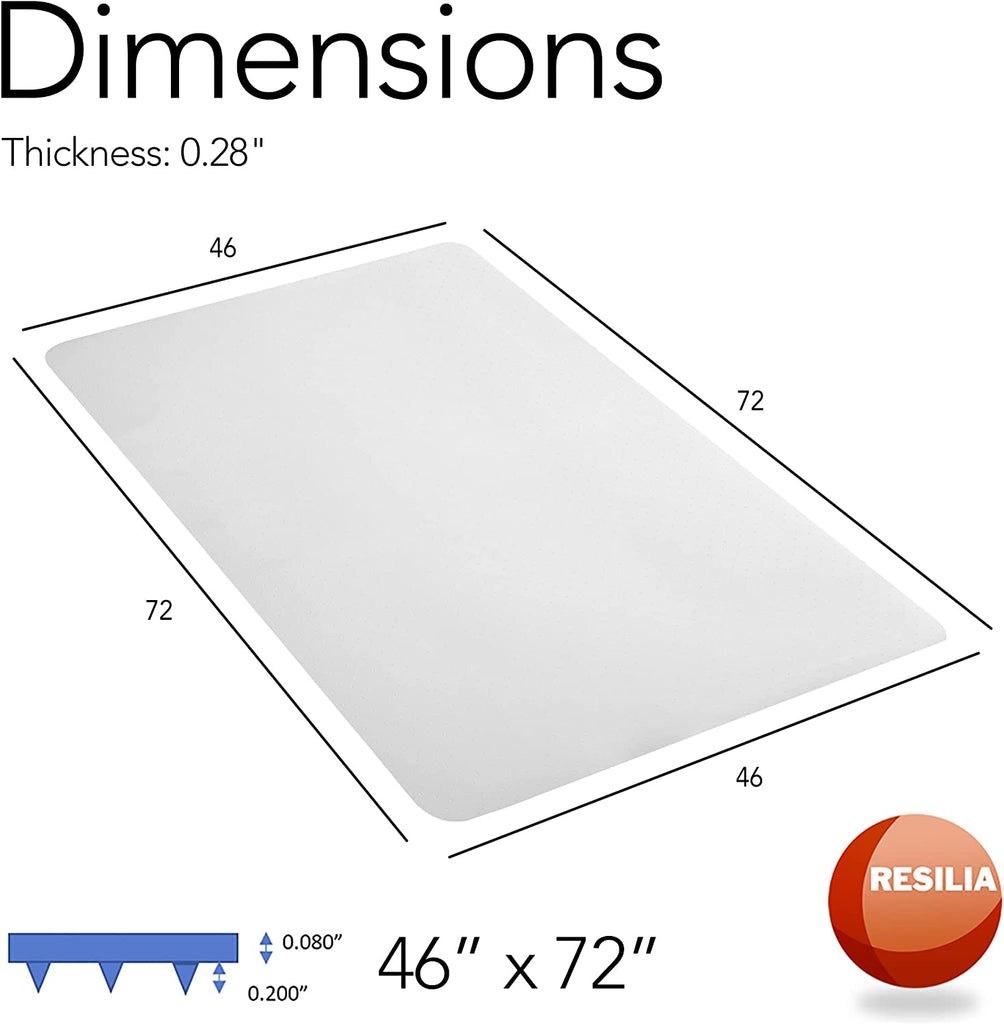 clear mat with dimensions and a thickness of 0.28"