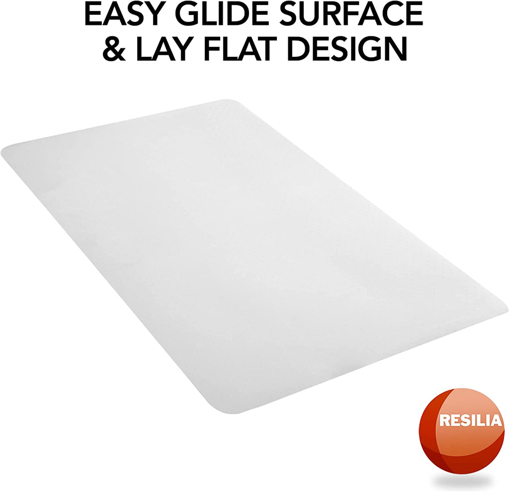 clear chair mat with easy glide surface and lay flat design