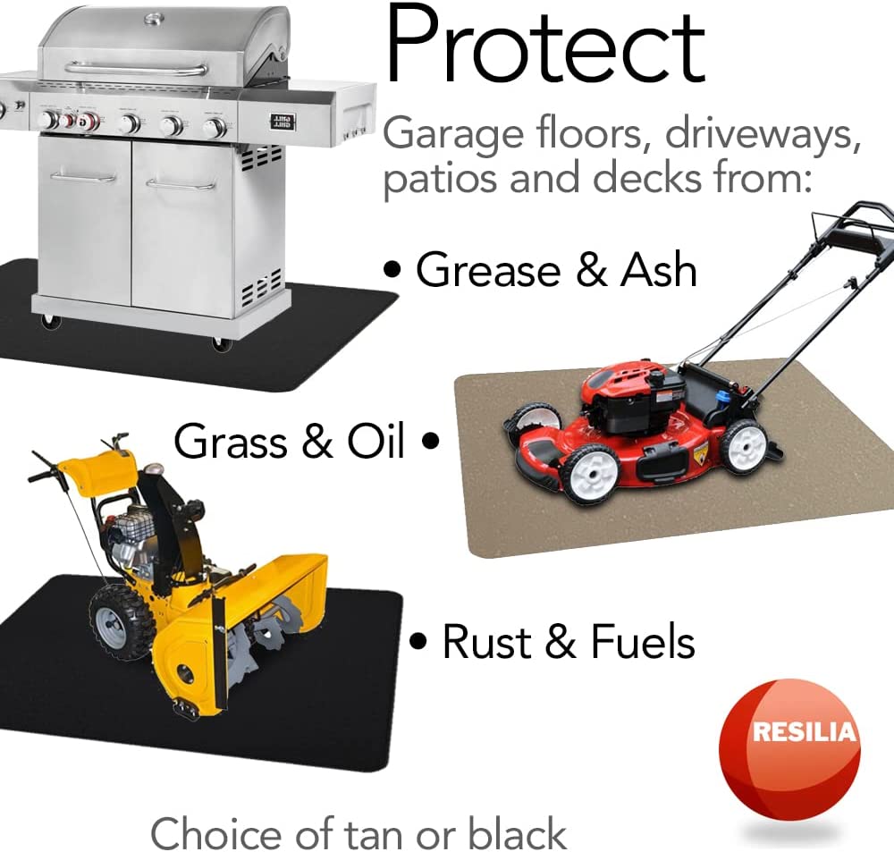 Protect garage floors, driveways, patios and decks from grease, ash, grass, oil, rust and fuels in a choice of black, silver green or sandstone