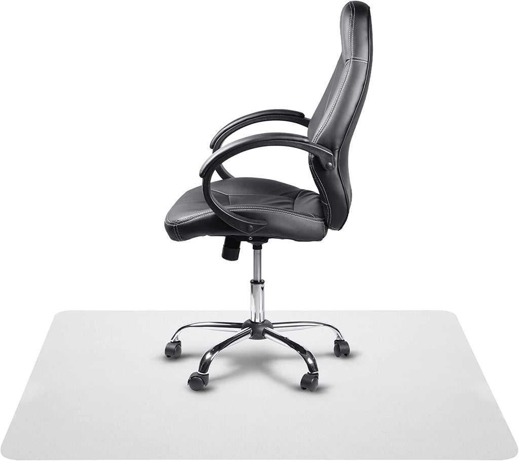 clear rectangular chair mat with office chair