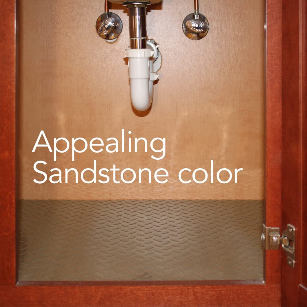 Under sink mat comes in a variety of appealing colors such as sandstone
