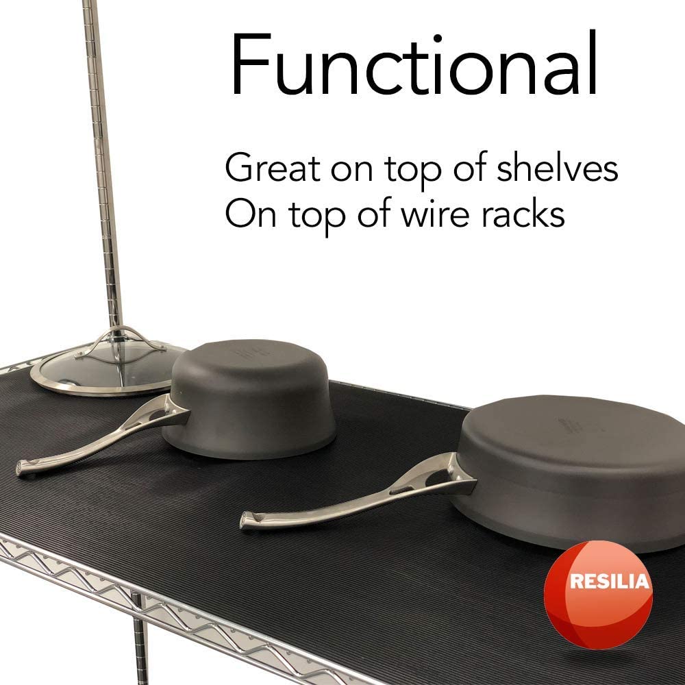 Great on top of shelves on top of wire racks for pots and pans