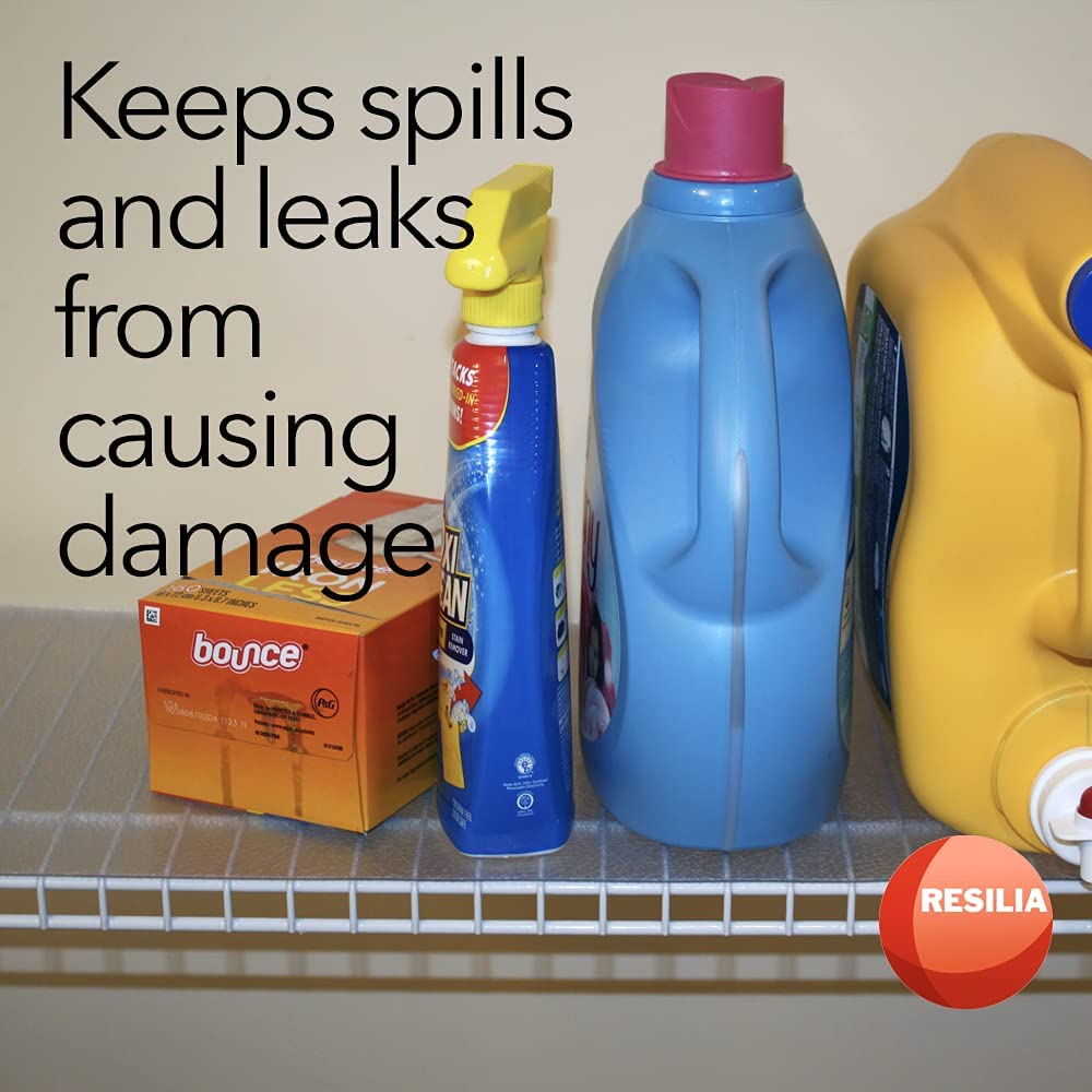 Clear Shelf Liners for Kitchen Cabinets keeps spills and leaks from causing damage