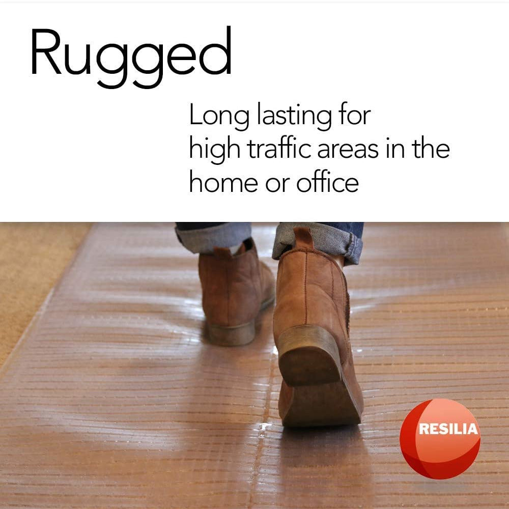 Boots walking on rugged floor runner for long lasting high traffic areas in the home or office