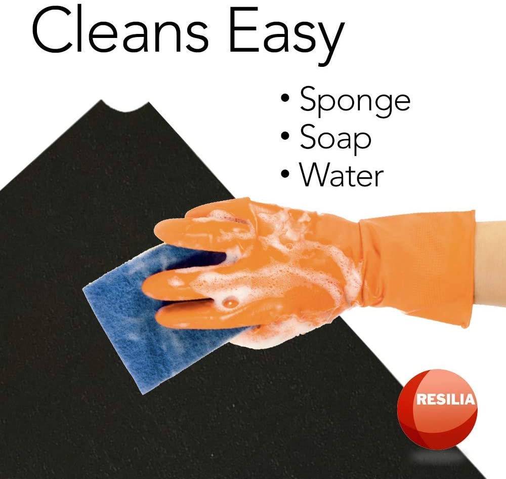 Clean shelf liner easily with sponge, soap and water