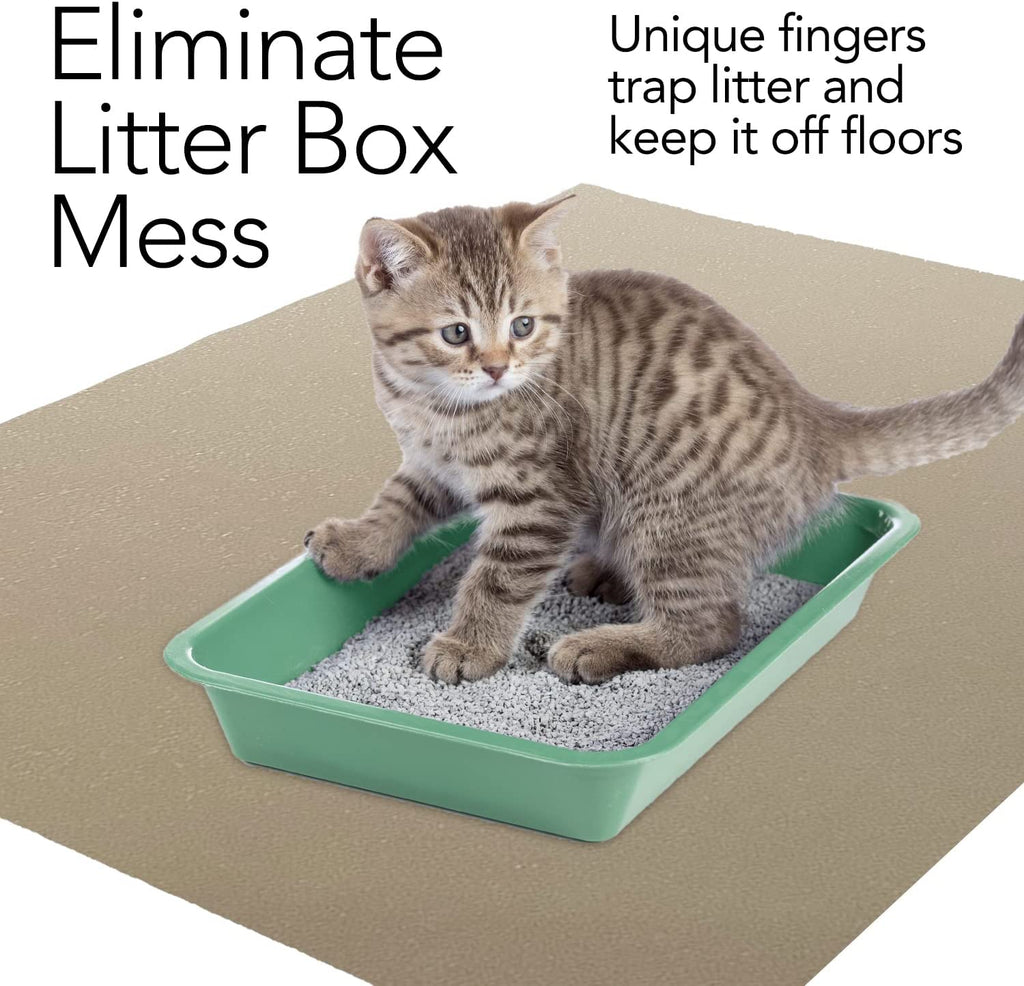 Eliminate litter box mess. Unique design traps litter and keeps it off of floors