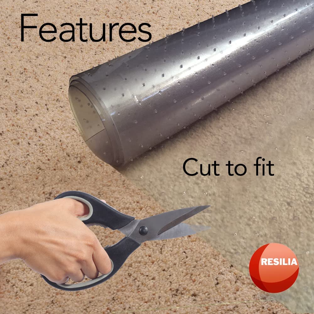Easily cut vinyl floor runner to fit the desired area