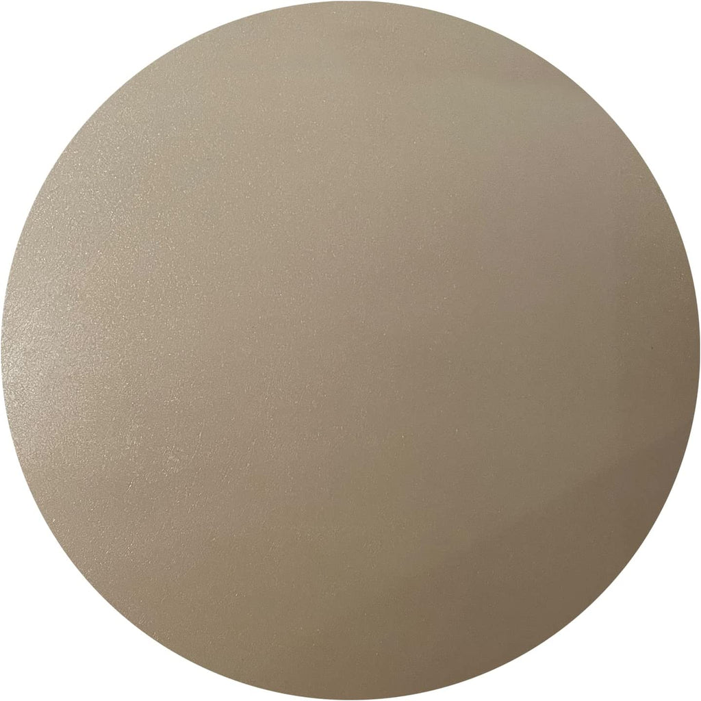 Beige tan round grill mat with smooth textured surface