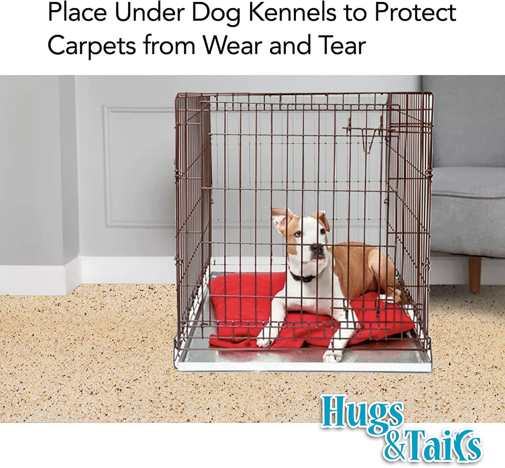 Place mat under dog kennels and cages to protect flooring from scratches and messes