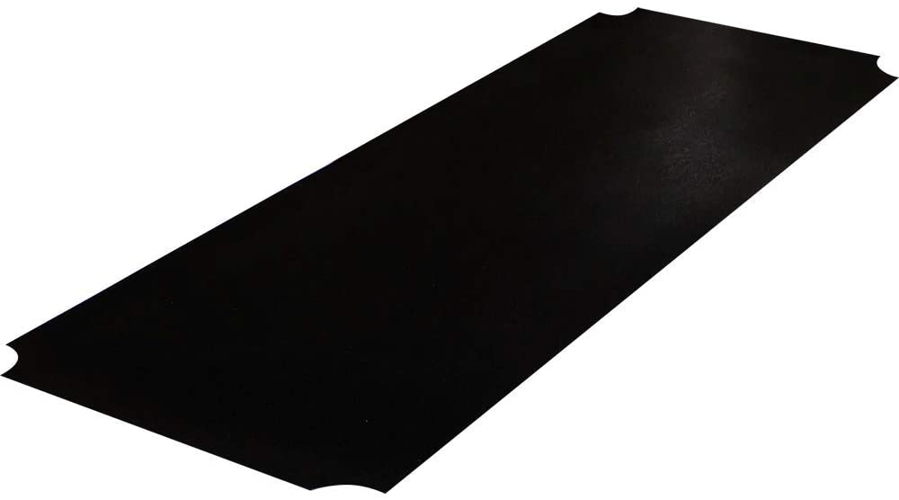 Black shelf liner with notched corners