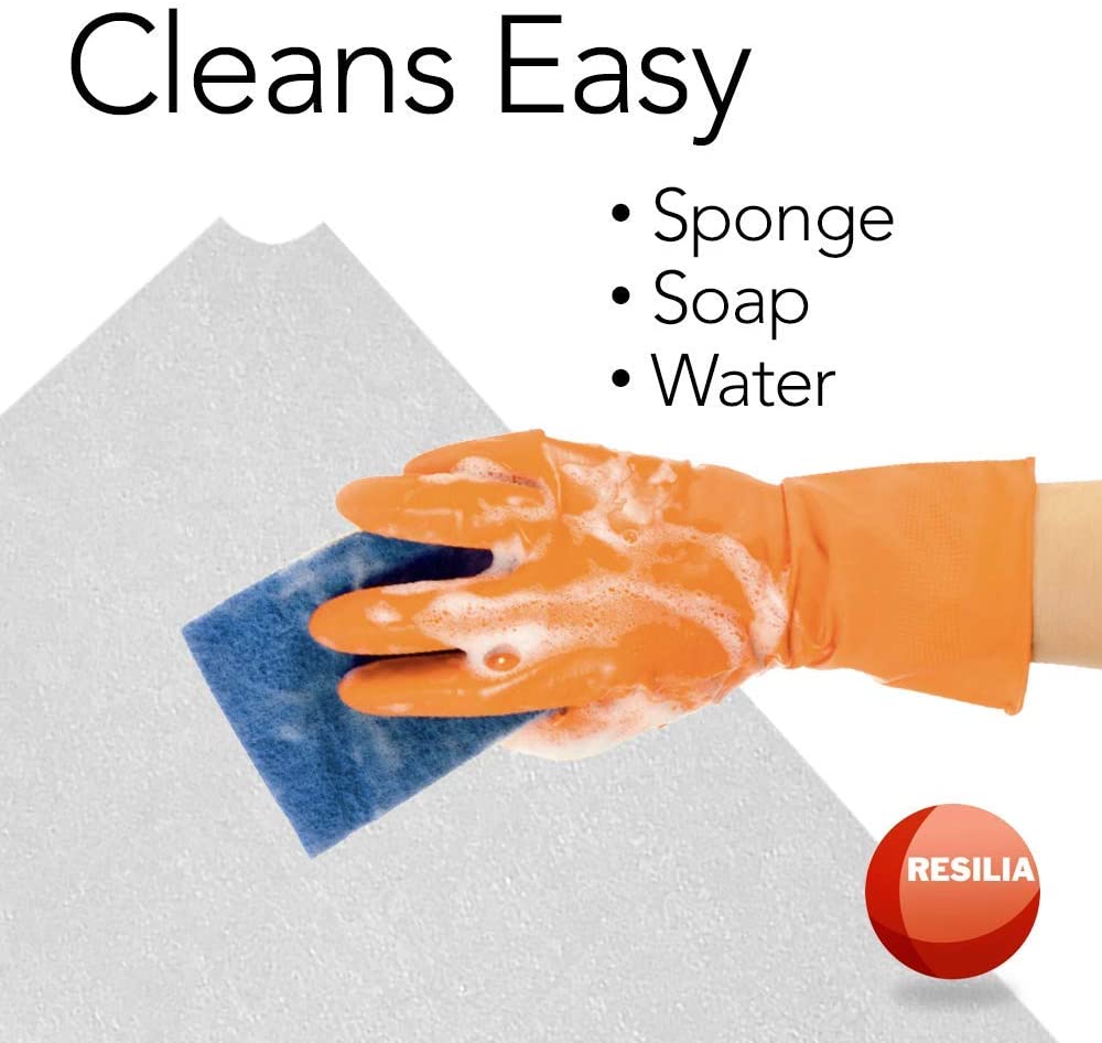 Clean shelf liner easily with sponge, soap and water