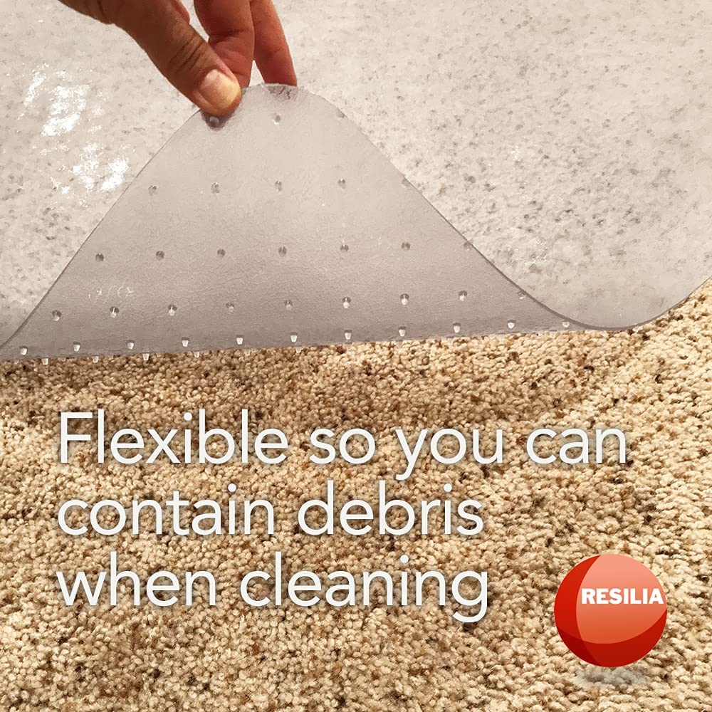 30x48 inch clear pet under cage mat for carpets is flexible so you can contain debris when cleaning