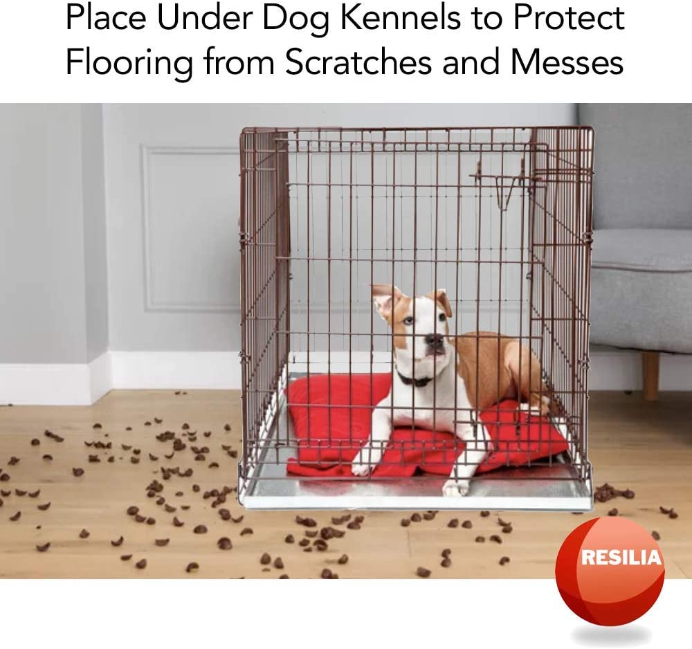 Place mat under dog kennels and cages to protect flooring from scratches and messes