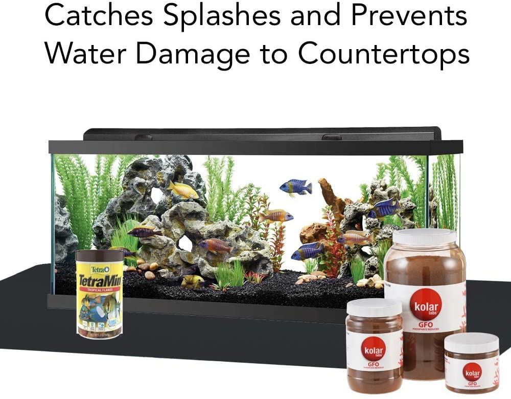 Versatile use. Use under fish tanks to catch splashes ad prevent water damage to counter tops
