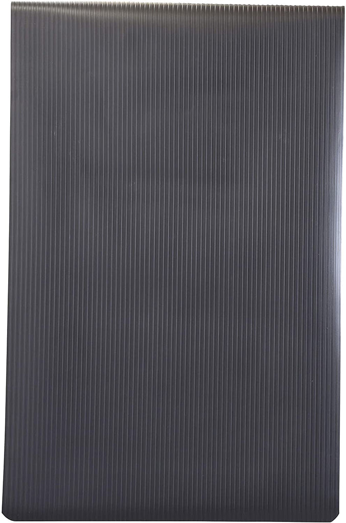 Black ribbed exercise mat for carpet 78 inches x 36 inches