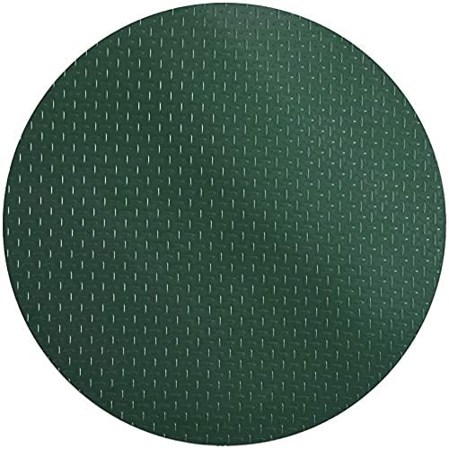 Round green grill mat with diamond plate pattern