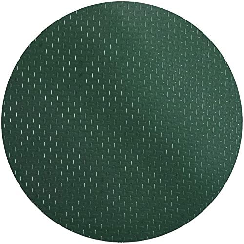Round green grill mat with diamond plate pattern