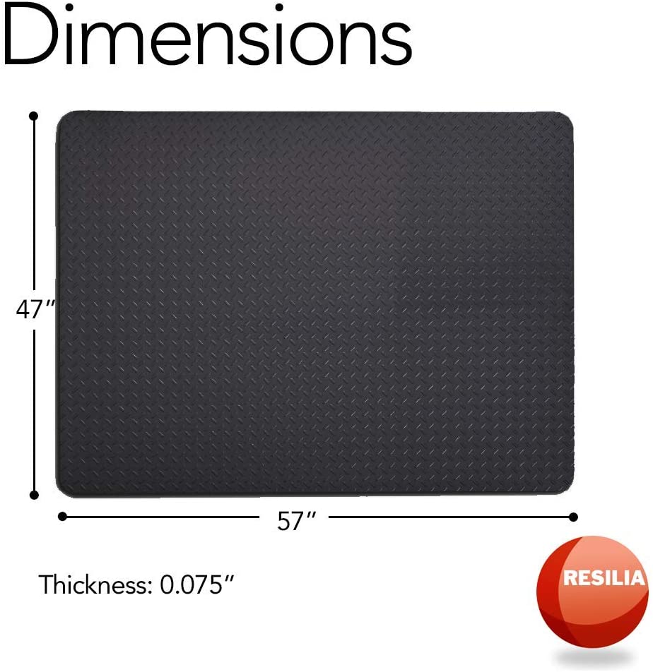 Black diamond plate grill mat is 47 inches by 57 inches