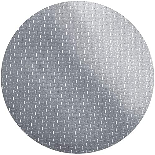 Round silver grill mat
