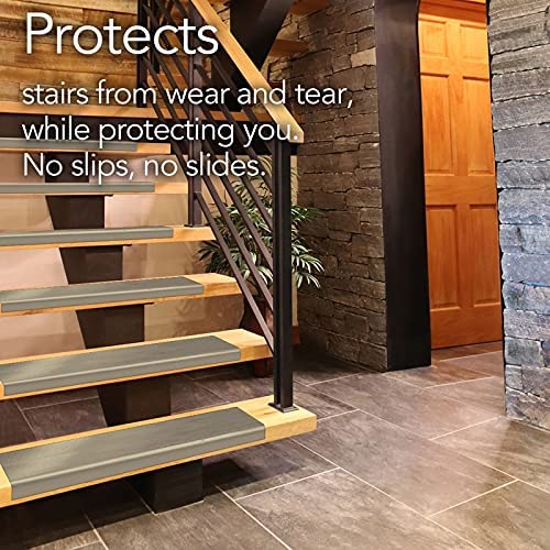 Sandstone stair treads protecting wooden stairs from wear and tear, while protecting you. No slips, no slides