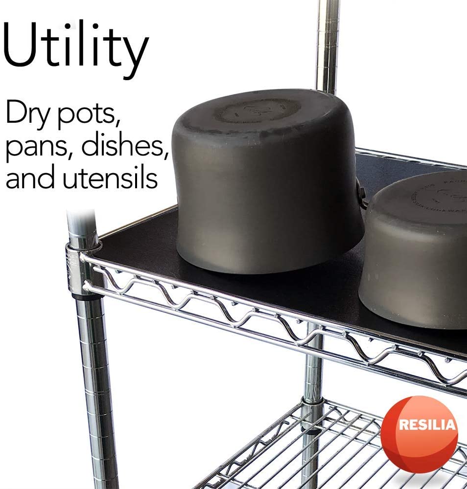 Utilize the shelf liners to dry pots, pans, dishes and utensils