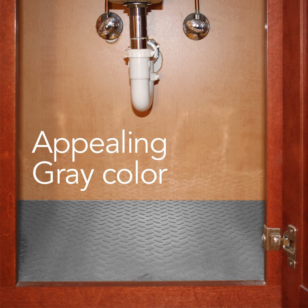 Under sink mat comes in a variety of appealing colors such as gray