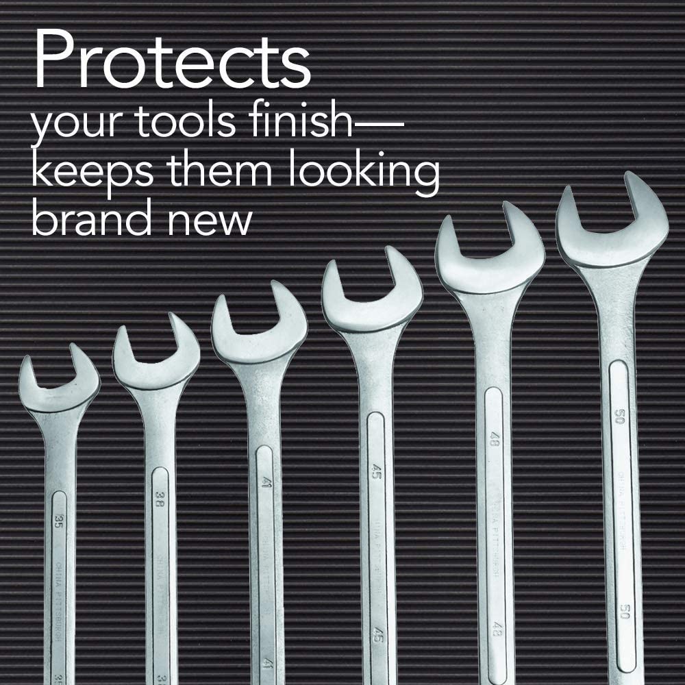 Ribbed V-Groove tool box liner protects your tools finish and keeps them looking brand new